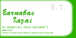 barnabas kazai business card